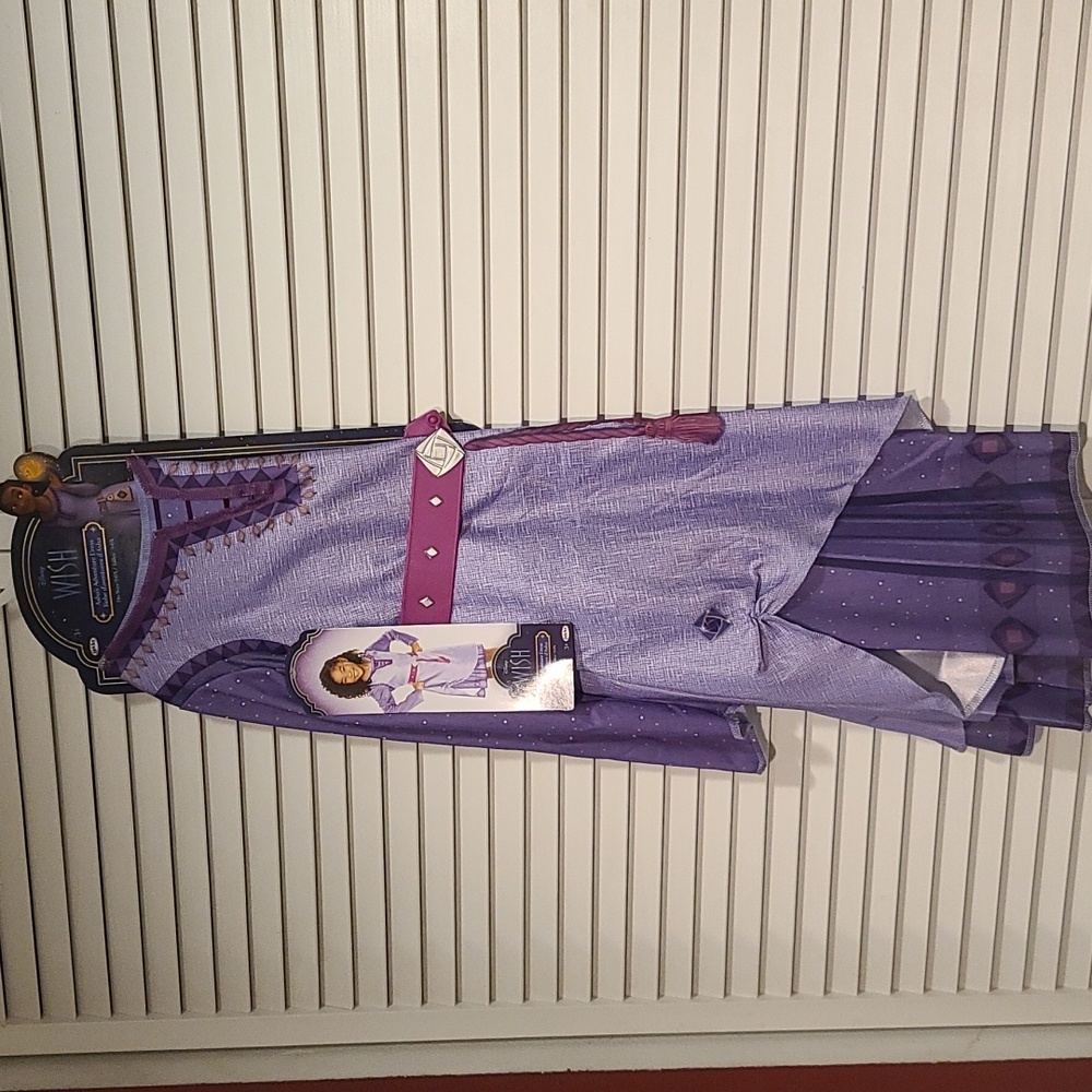 DISNEY WISHES Asha Princess Dress Robe Purple costume 4-6x Age 3+ NWT *HP* - Picture 2 of 9